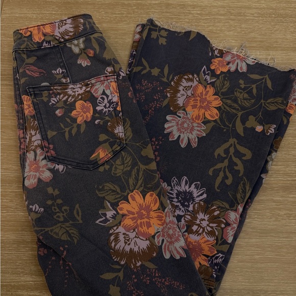 Free People Denim - Free People Floral Ankle Jeans - Black and Orange